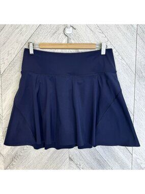 Athleta Ace Tennis Skirt Skort 15.5" Navy Blue Womens Medium Golf Pickleball